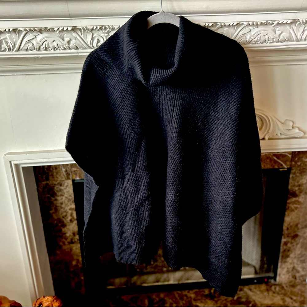 Ann Taylor XS/S black turtle neck Poncho